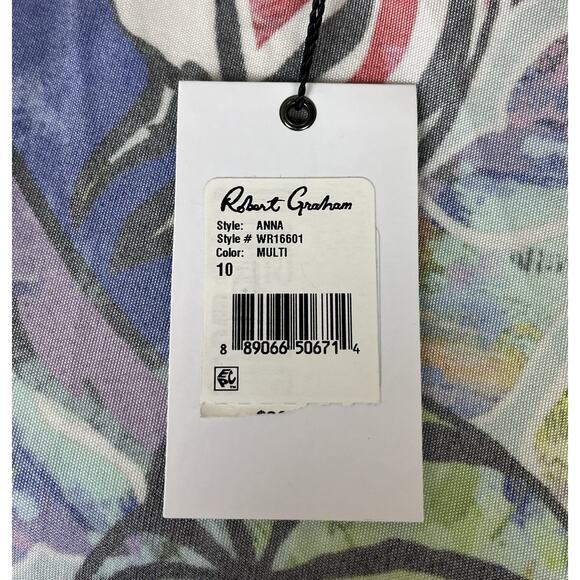 Robert Graham Anna Wrap Dress Style WR16601 Multi Abstract Print Size 10 NEW - Picture 10 of 12